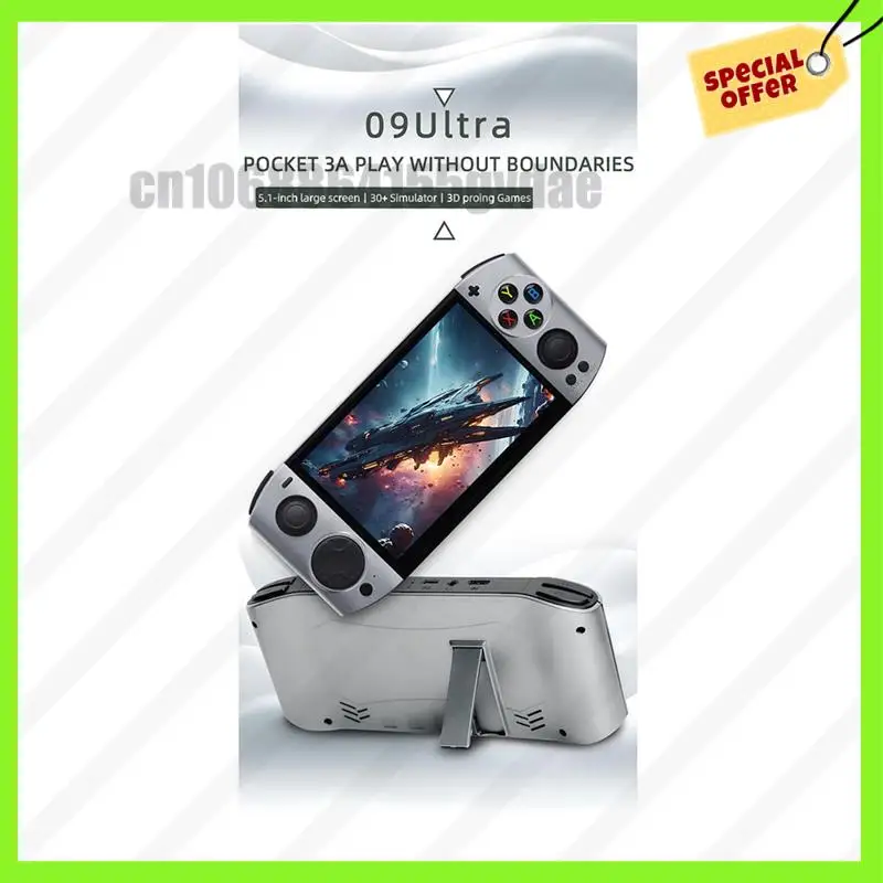 -A61K Linux OS Powered 09 Ultra Retro Handheld Video Game Console 5.1Inch OLED Display 3D Joystick 30+ Emulators Supported