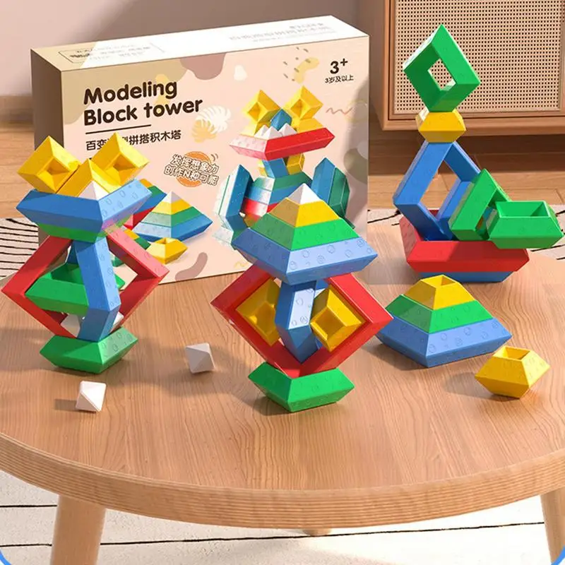 Bloques de construcción Montessori para niños, juguete de Motor fino, juego de mesa