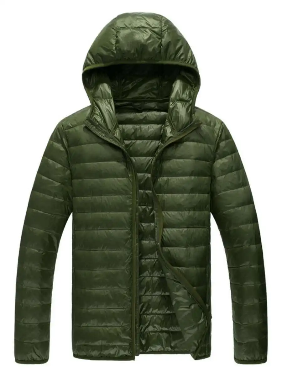 Men's Winter Lightweight Padded Jaet Hooded Du down Outerwear plus Size Casual Sle Polyester Fabric Non-iron Treaent