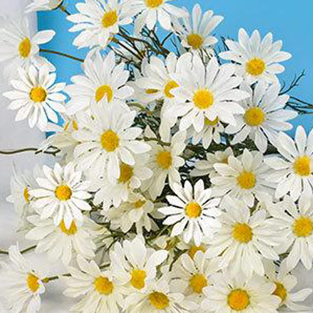 Искусственный пластиковый Букет маргариток, Искусственный Букет маргариток, украшение для дома, офиса, сада, комнаты, двора