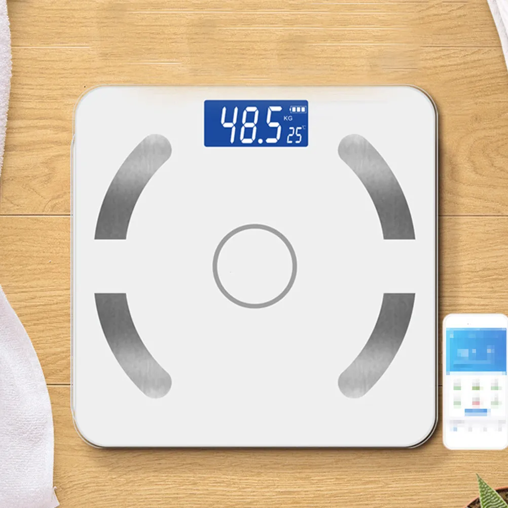 smart-electronic-body-fat-scale-white-accurate-bioelectrode-plates-weight-measurement-lcd-display-connect-app-auto-power-save