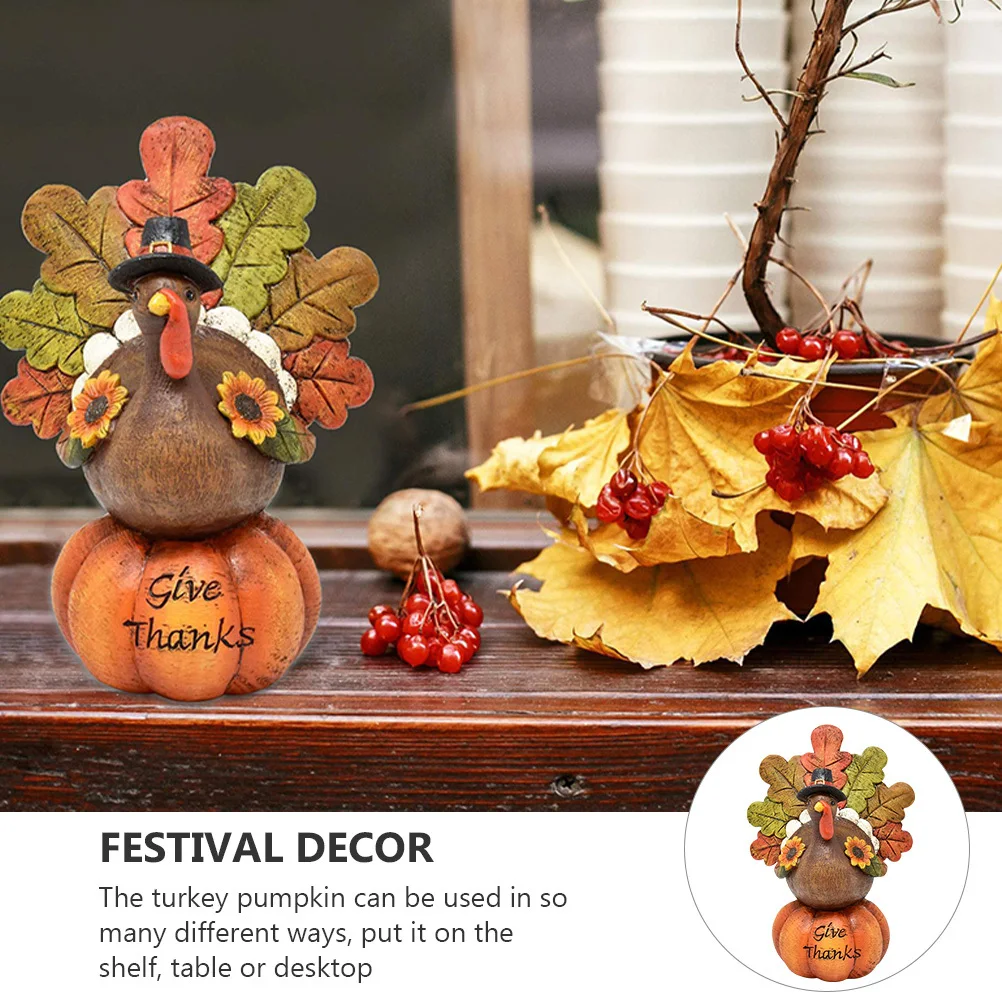 

1Pcs Resin Pumpkin Turkey Table Ornament Thanksgiving Party Decoration Thanksgiving Home Shelf Decor Holiday Centerpiece
