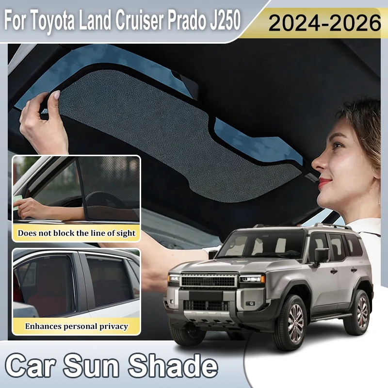 

For Toyota Land Cruiser Prado J250 MK5 250 Lexus GX 2024 2025 2026 Car Window Sun Shades Covers Anti UV Visors light Shield Net