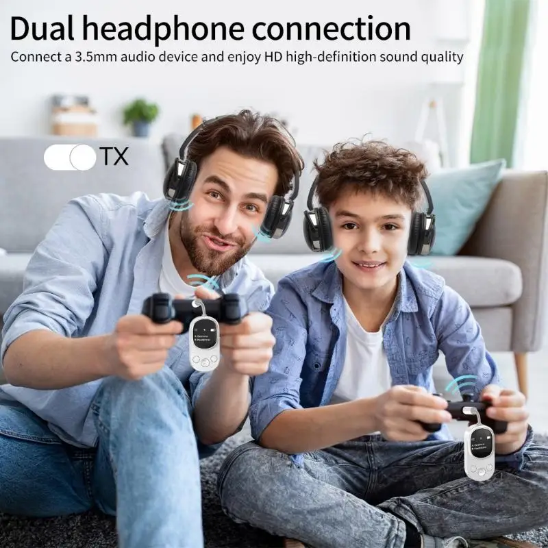 Wireless Bluetooth-compatible 5.3 Adapter Transmitter with Double Connection Capability for TV Car Home Auditory Systems 24BB