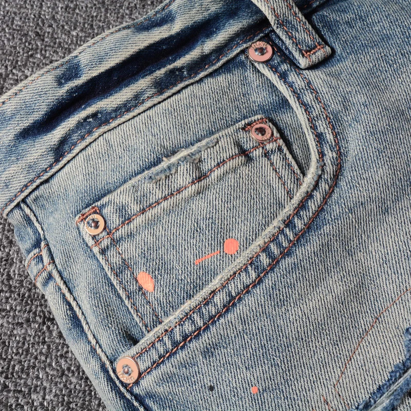 Summer Style Fashion Men Jeans Retro Gray Blue Elastic Ripped Short Jeans Homme Painted Designer Vintage Casual Denim Shorts Men