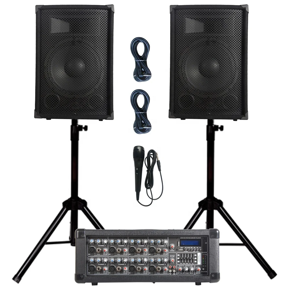 Professional 1000W PA Speaker System 2X12\" Subwoofer TWS Karaoke Set 8-Channel Mixer Sound Box /AC Sound Personal