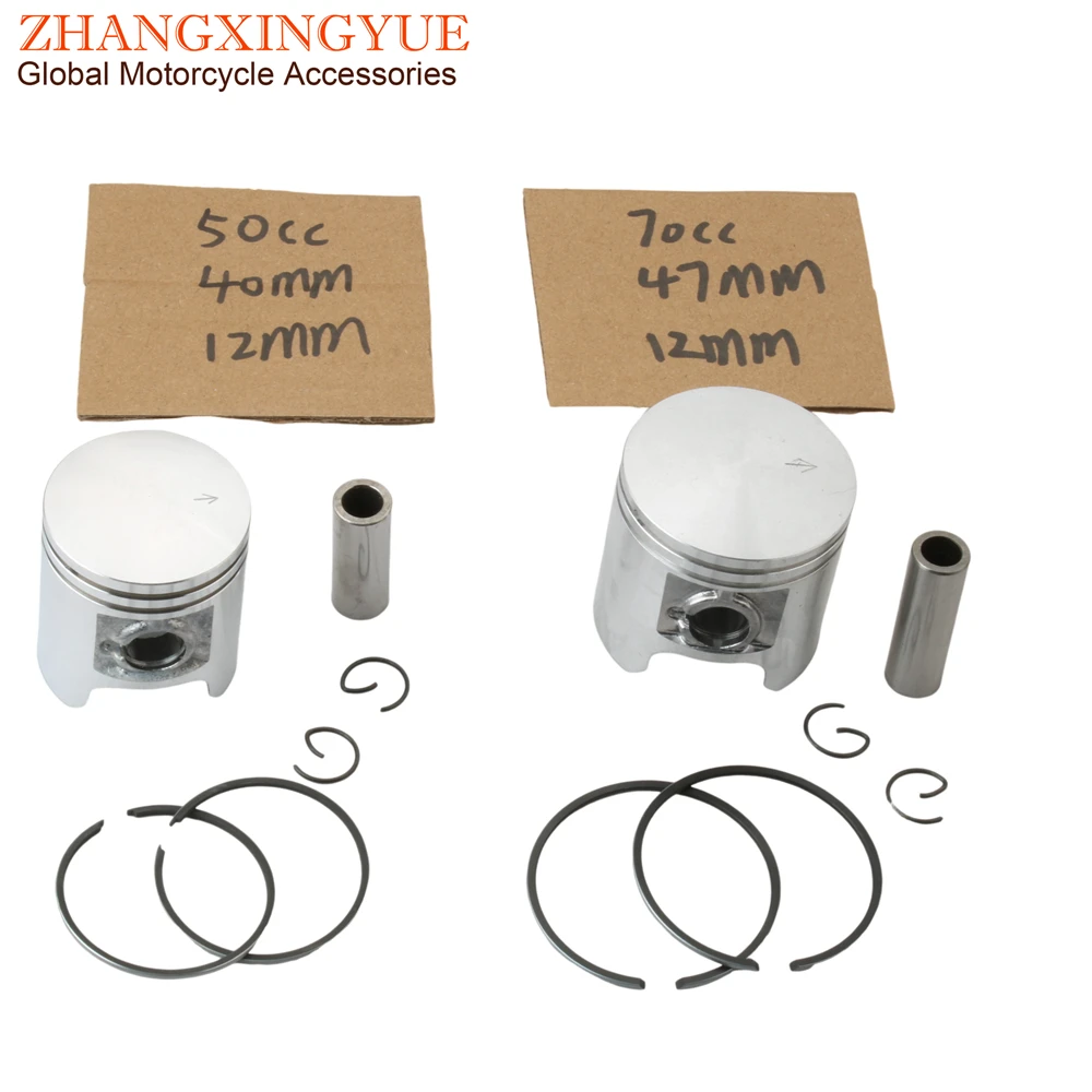 40mm 47mm 50cc 70cc  Piston Kit For Peugeot Buxy Elyseo Elystar Looxor Vivacity Speedake Speedfight 2 TKR Trekker Zenith 50 2T