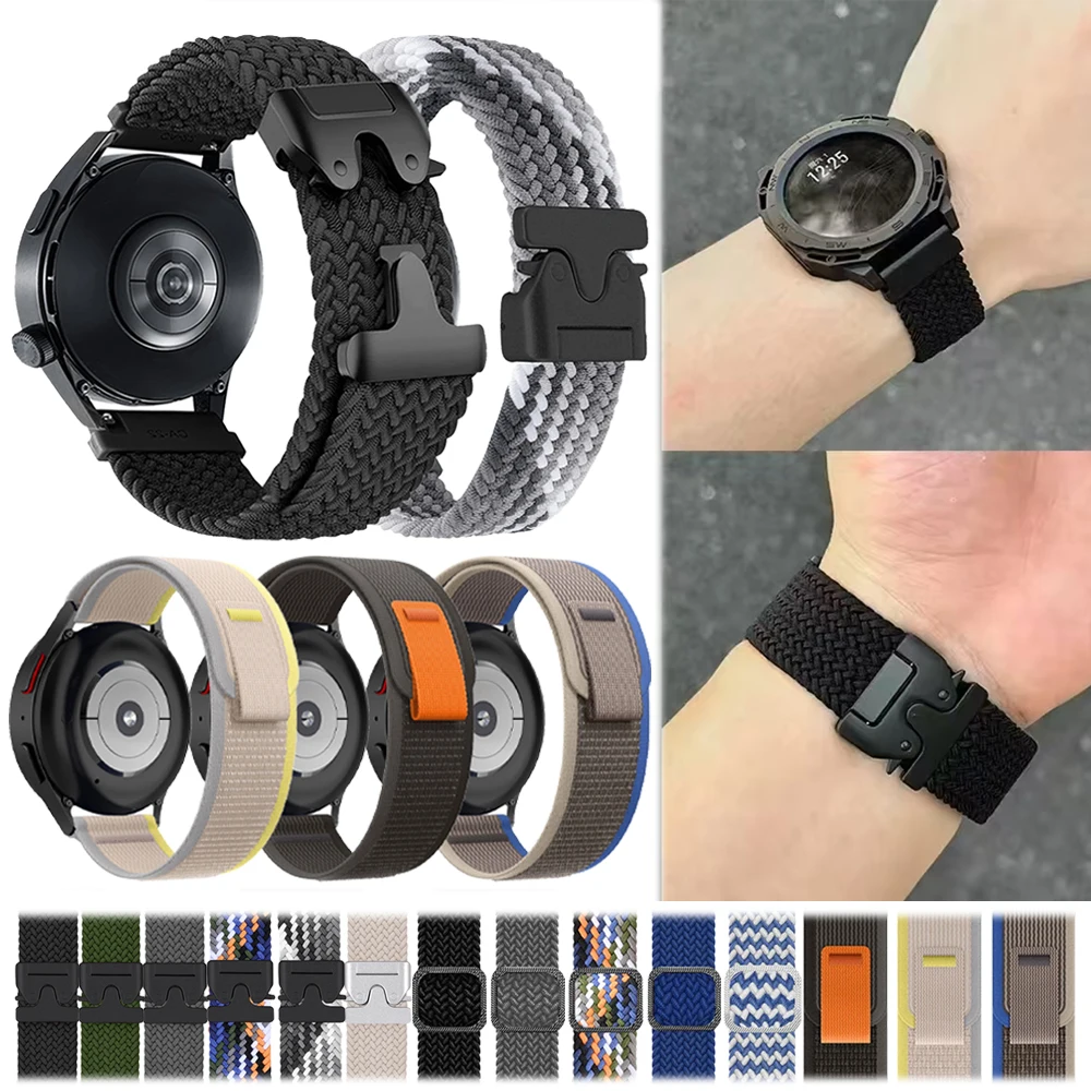 Pulseira de nylon de 20mm 22mm para huami amazfit bip 5 gtr 4 3 pro gtr 2e 47mm gts 4 3 mini ativo 2 bandas para relógio huawei gt 5 4 46mm