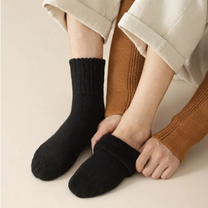 1/5 pares outono e inverno engrossado pelúcia quente terry meias inverno casa meias grossas dormir chão meias