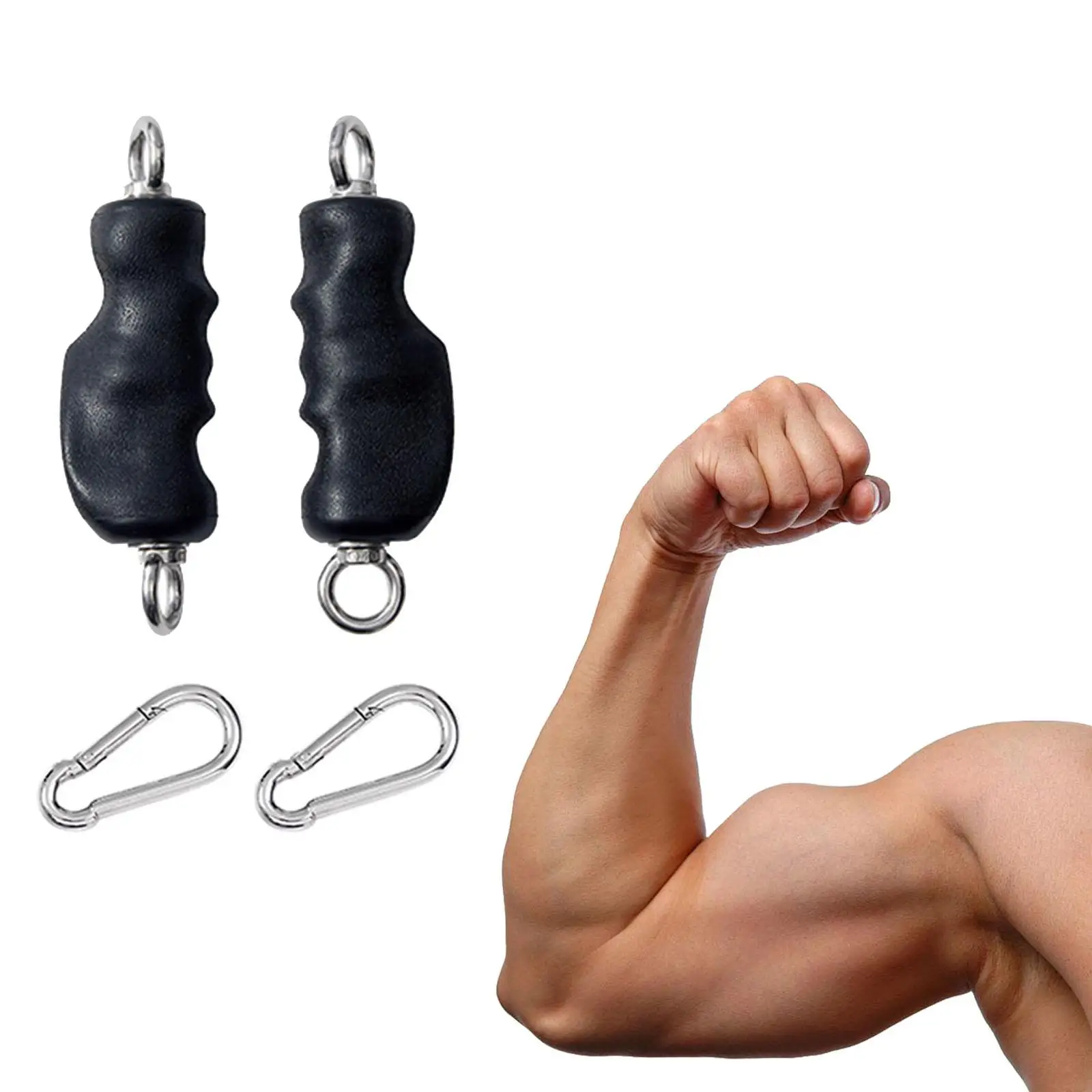 2x Exercise Equipment Handles Pull up Grips Handles with Rings Non Home Pulldown