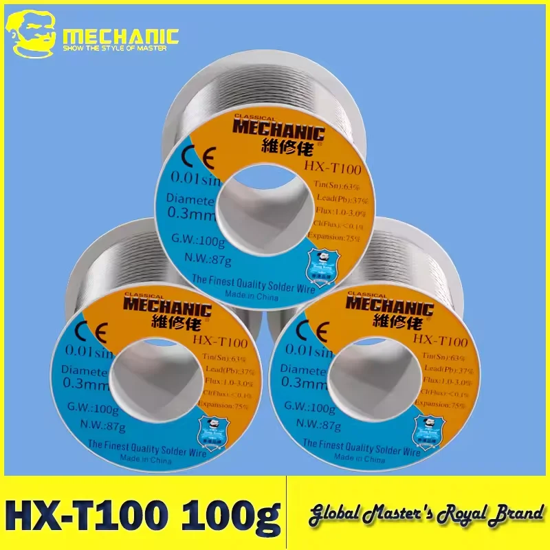 MECHANIC 100g Solder Silk Rosin Flux Welding Wires Rosin Flux 0.3 0.4 0.5 0.6 0.8 1.0 1.2mm Tin for BGA Welding