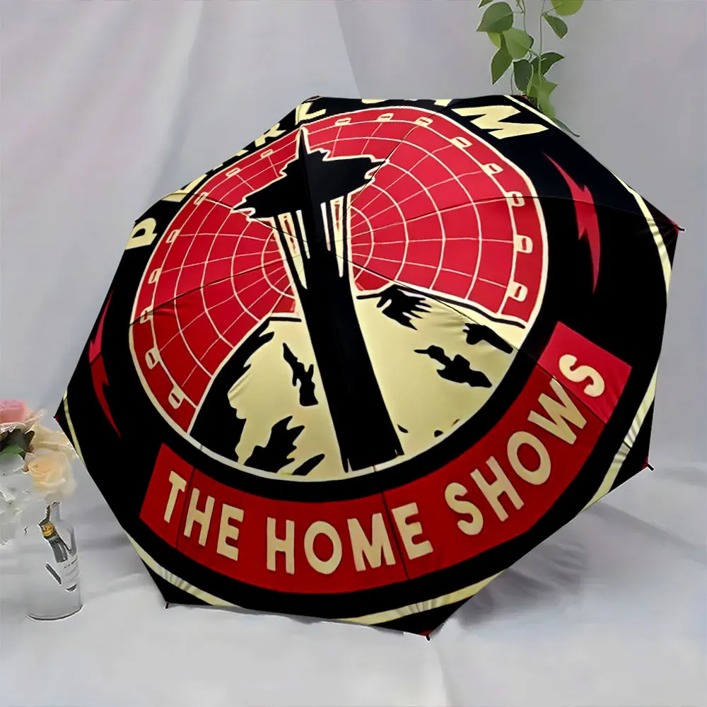 Pearl Jam Retro Space Needle Design Umbrella Compact Fashion Folding Umbrella for Daily Use, Christmas Gift