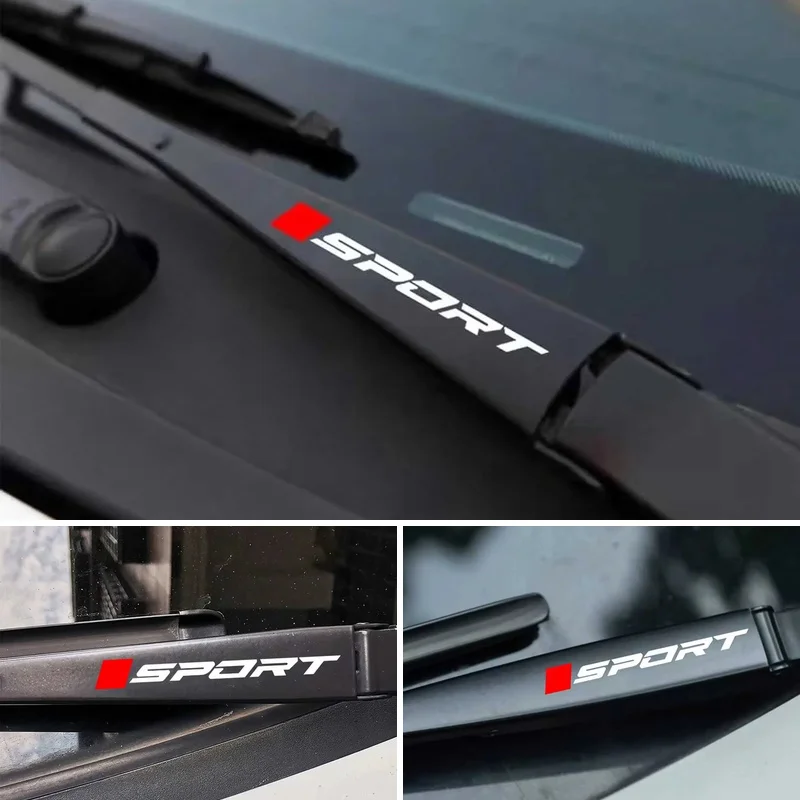2Pcs Sport Style Waving Rear Wiper Sticker Car Windshield Decal Universal Auto Back Window Exterior Decor Refit Accessories