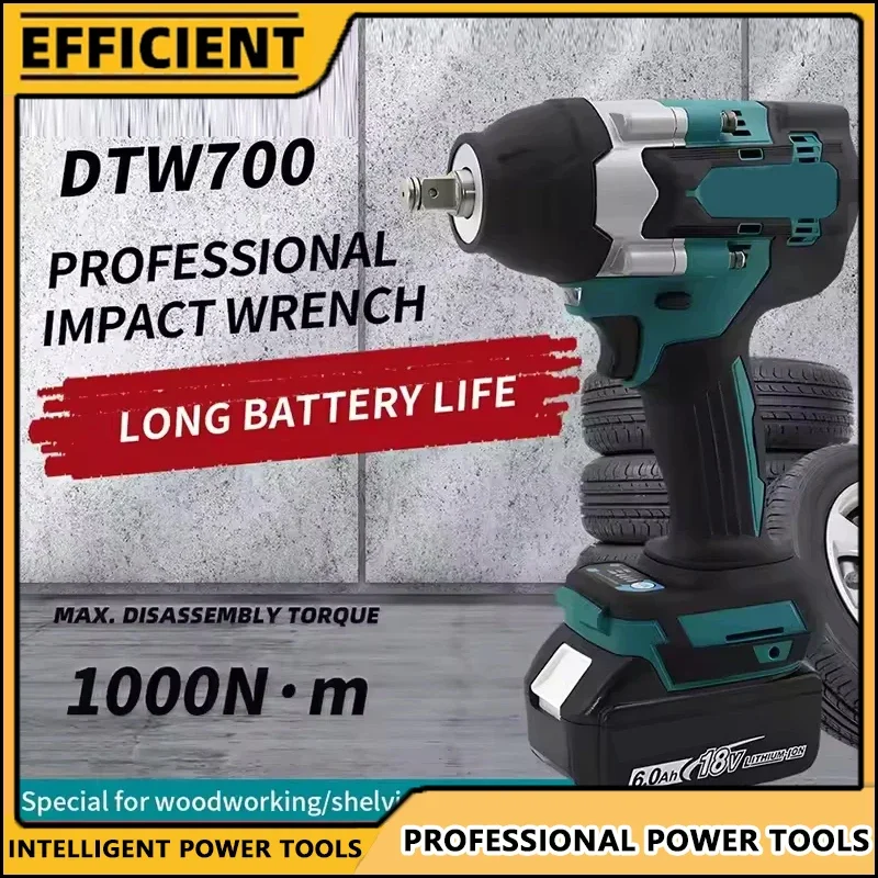 

Fit Makita Electric Wrench DTW700 Brushless Multi functional Rechargeable Lithium Battery Auto Repair High Torque Impact Wrench