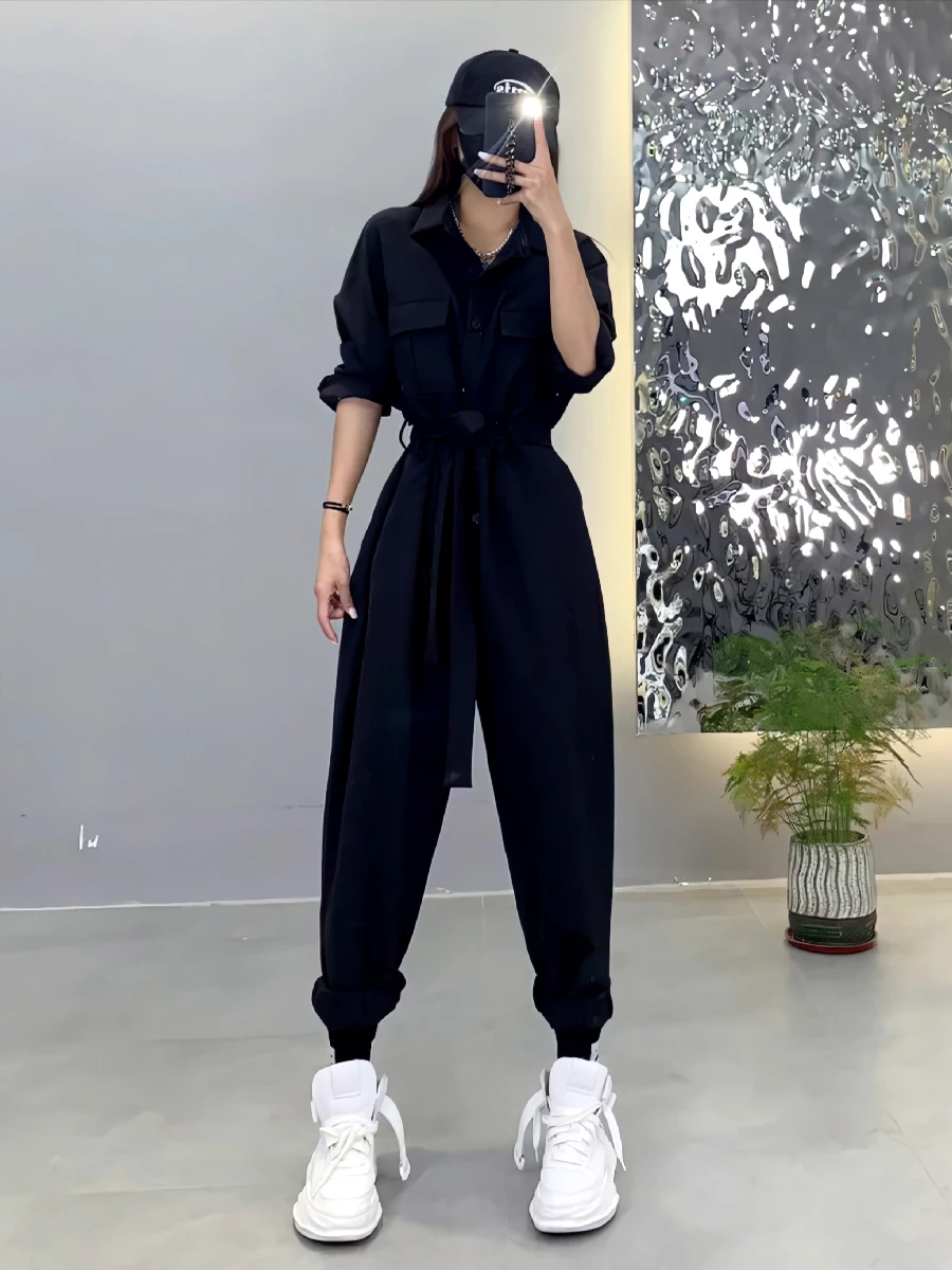 Ele Bla-mono de trabajo para mujer, pantalones de pierna ancha holgados, pantalones largos de cintura alta, nuevo efecto adelgazante Sle para primavera y otoño