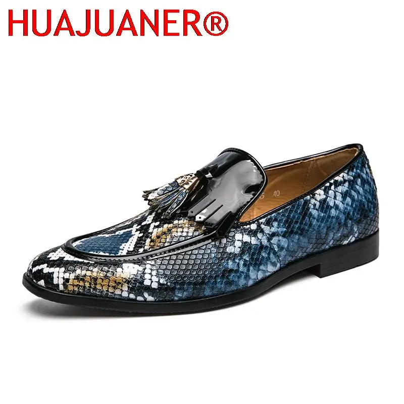 Men's Pu Leather Shoes Casual Tassel Loafers Men Dress Shoes Fashion Spring Autumn Wedding Formal Flats Male Vintage Moccasins