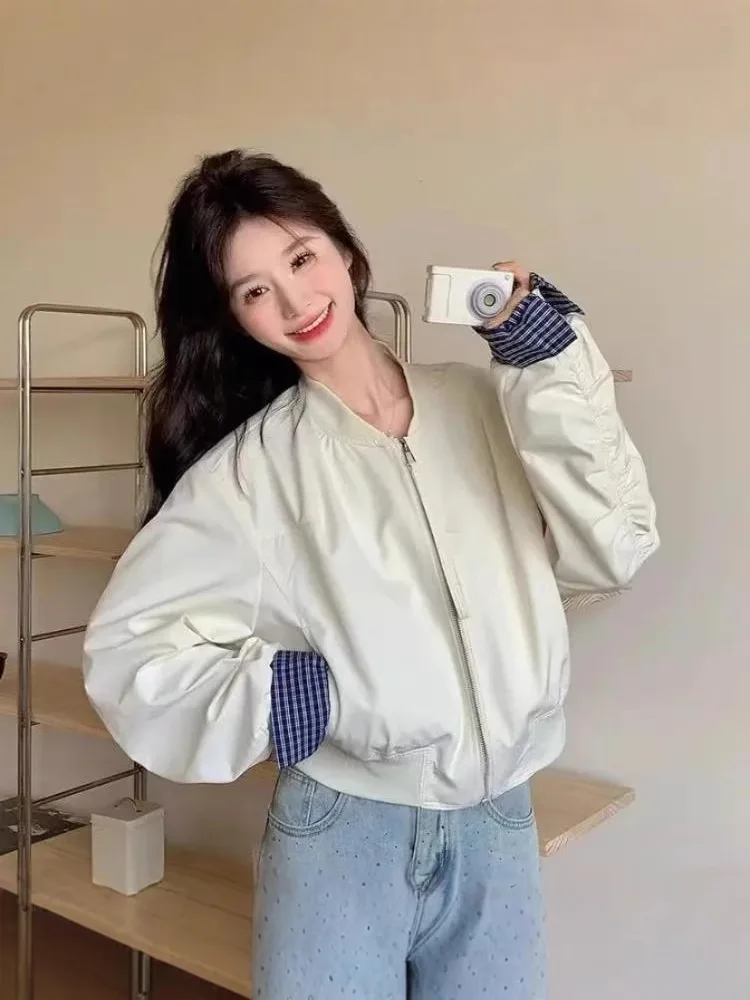 

Bomber Jackets Custom Design Womens Winter Duplex Double-Sided Quilted Illusion Two-Pieces Mock Stereoscopic Unique Minimalism