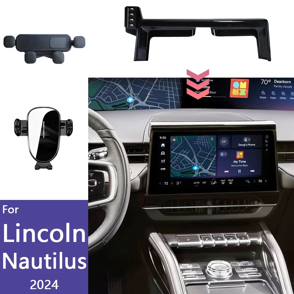 

For Lincoln Nautilus 2024 Car Phone Holder Screen Fixed Base 15W Wireless Charging GPS Stand Mobile Phone Mount Car Accessories