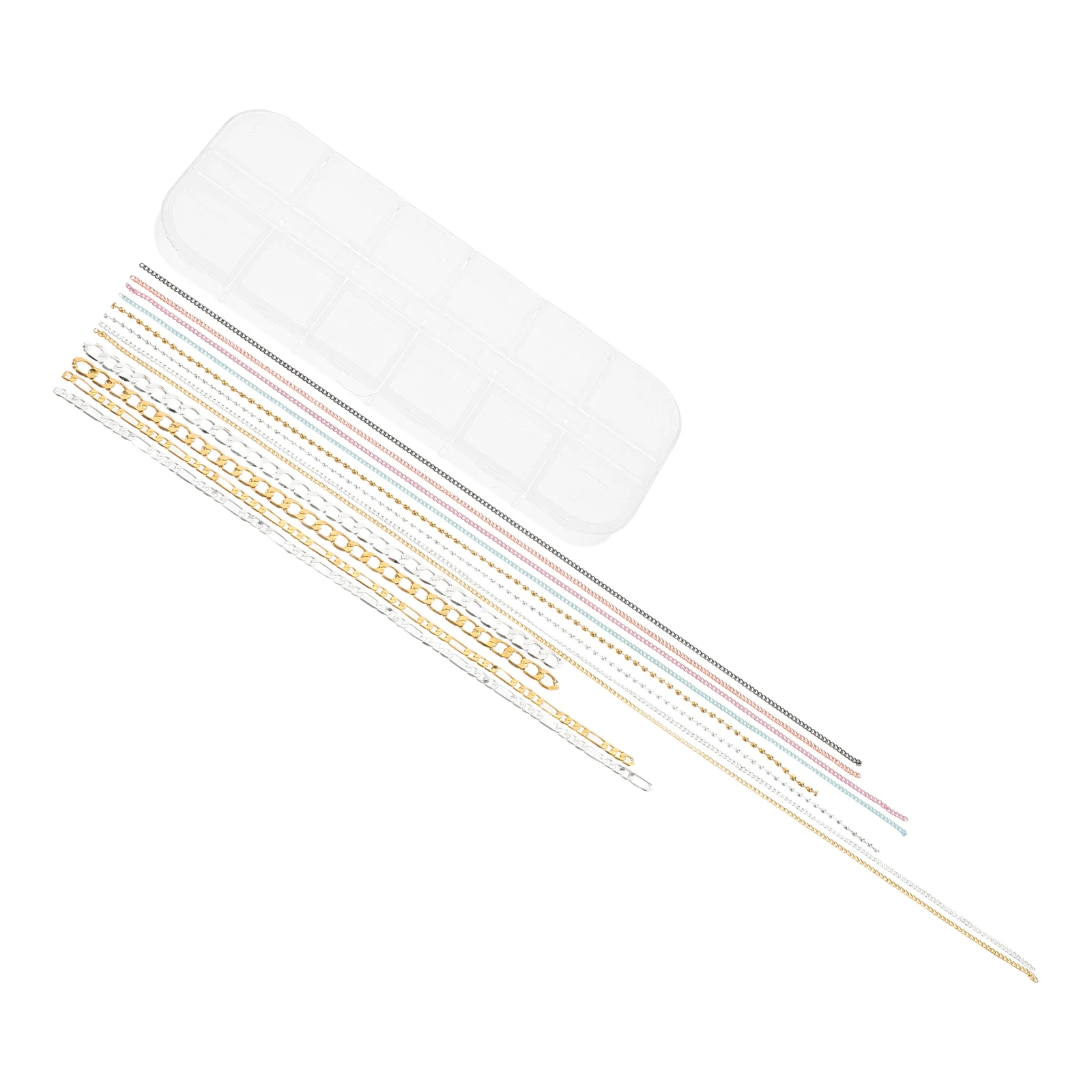 

Box Nail Art Metal Chains Assorted Styles DIY Nail Stickers Charms for Wedding Party Jewelry Making Supplies