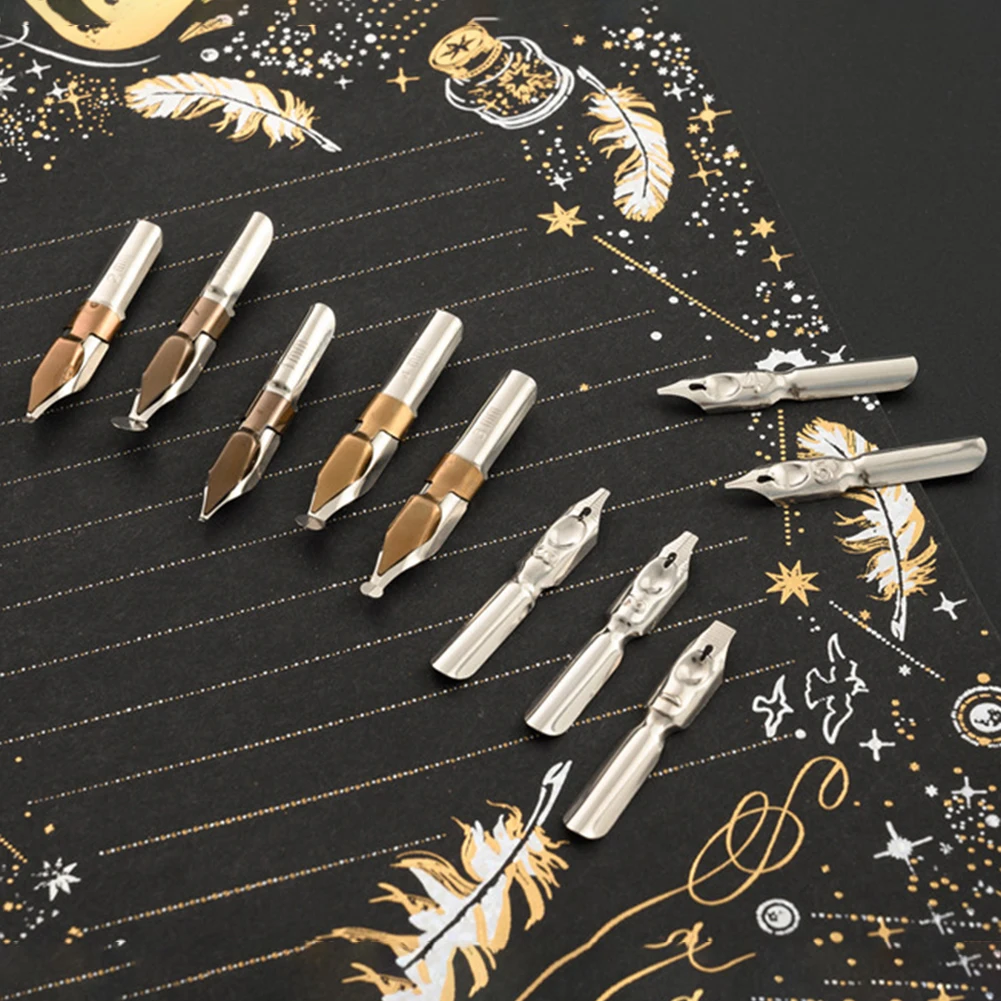 

European Style Dip Pen Retro Glass Ink Calligraphy Pen English Writing School Supplies Stationery Gift for Student