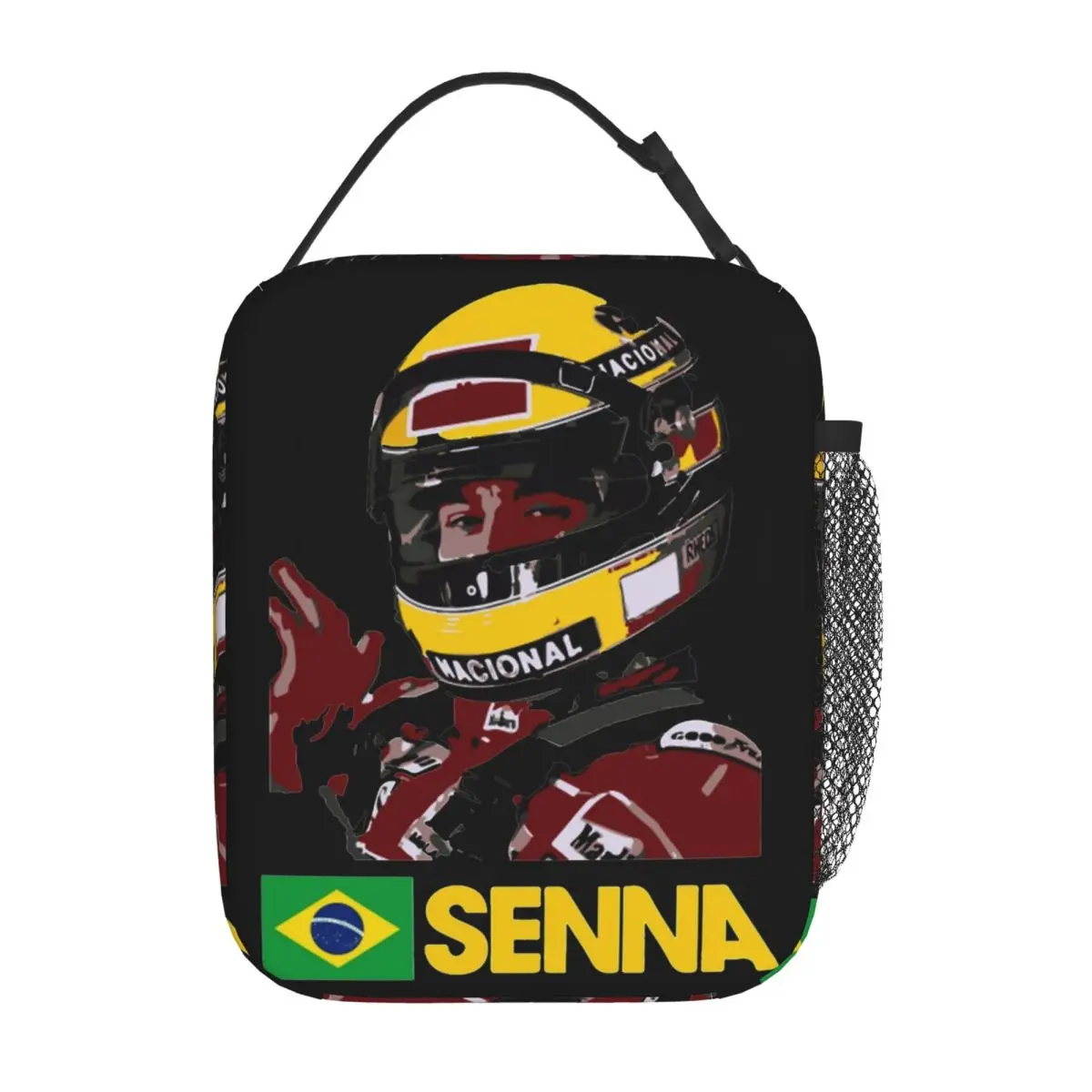 Ayrton Senna Helmet GOAT Insulated Lunch Bag Large Meal Container Thermal Bag Lunch Box Tote School Picnic Bento Pouch