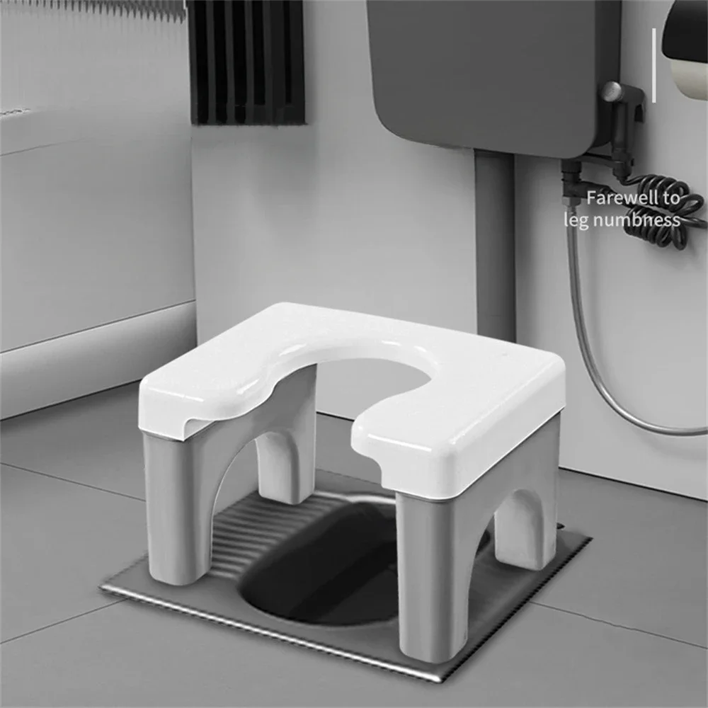 Portable U-Shaped Squat Toilet Seat Stool Thickened Non-slip Plastic Toilet Chair Removable Household Potty Chair Feet Stool