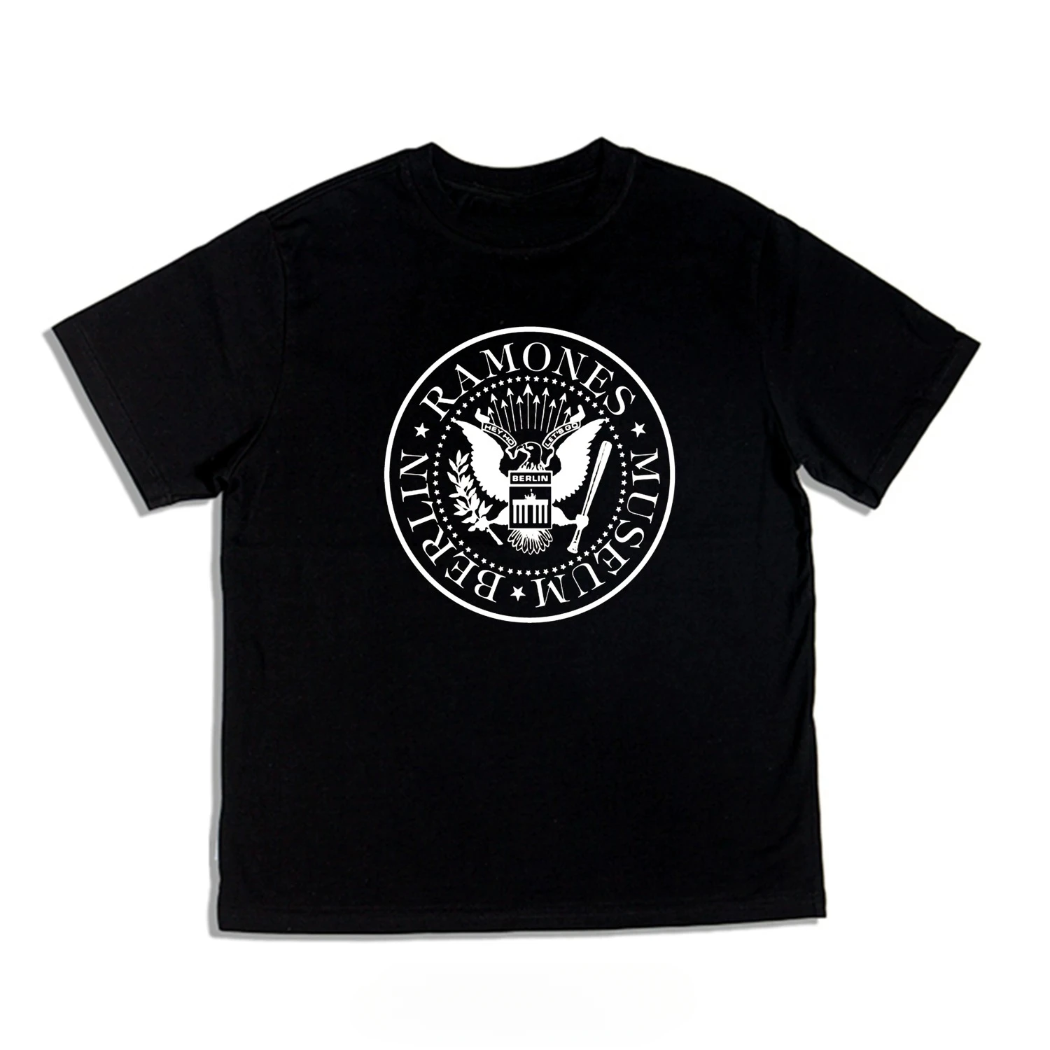 Camiseta gráfica con el logotipo de los The Ramones, del Museo de Berlín, con diseño de águila, de algodón, para hombre y mujer, estilo urbano.