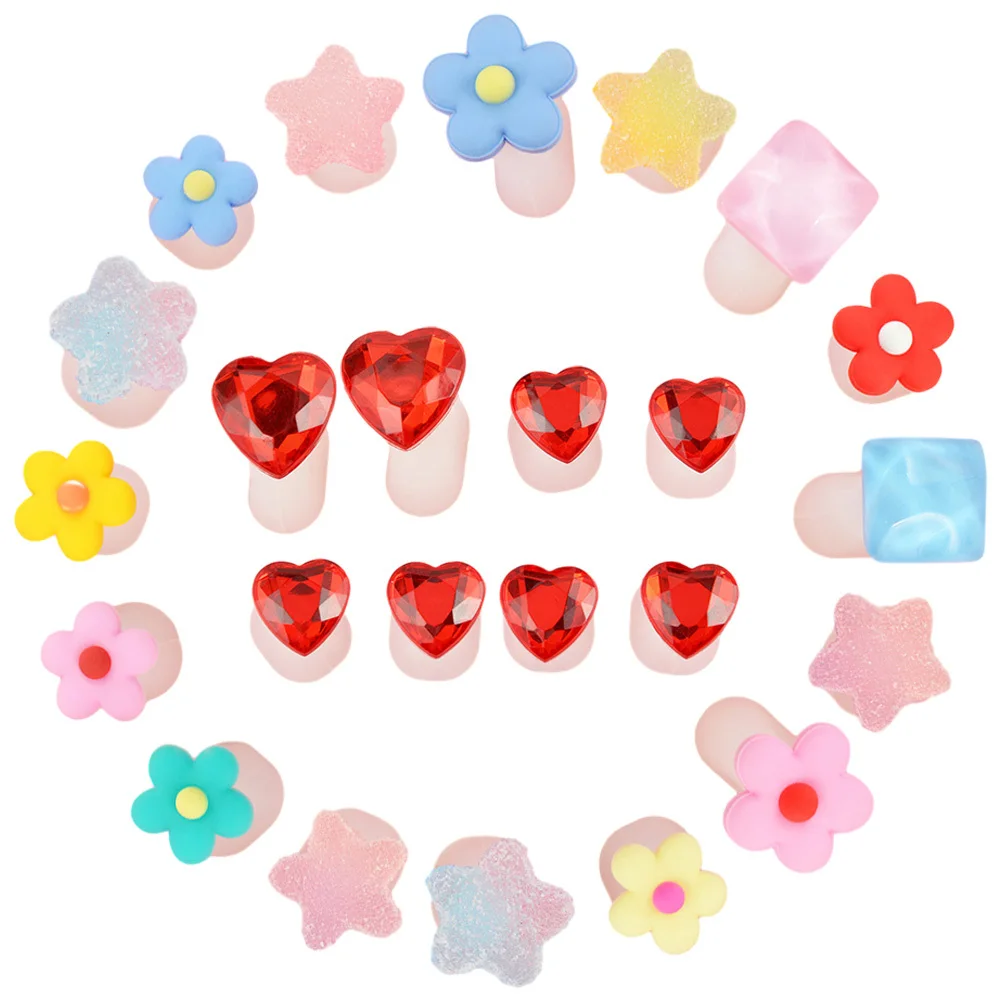 24Pcs Decorative Silicone Toe Separators Pedicure Tool Reusable Flower Comfortable Nail Polish Application
