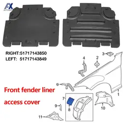 For BMW E82 E88 E90 E91 Front Wheel Arch Fender Liner Access Panel Lid Cover Headlight Bulb Replacement 51717143850 51717143849
