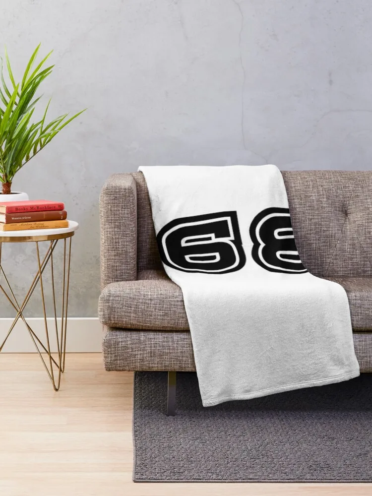 68, sixty-eight, black, sport Throw Blanket Custom christmas decoration Blankets