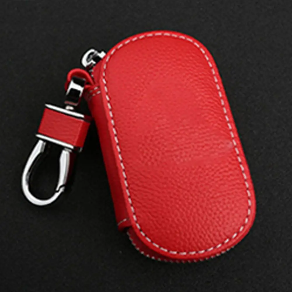 Portefeuille en cuir véritable pour clés de voiture, étui à fermeture éclair, 4 couleurs, HTML