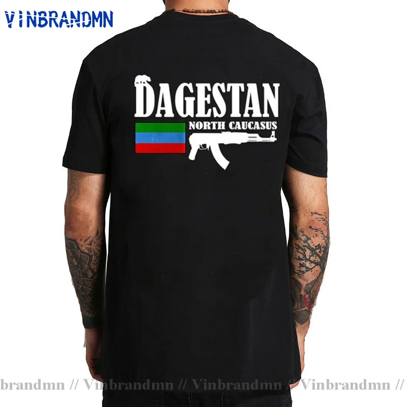 Russian North Caucasus Dagestan Fighter Men's T Shirt Short Sleeve Crewneck Cotton T-shirt for men 2022 Trend Fashion Tops Tees