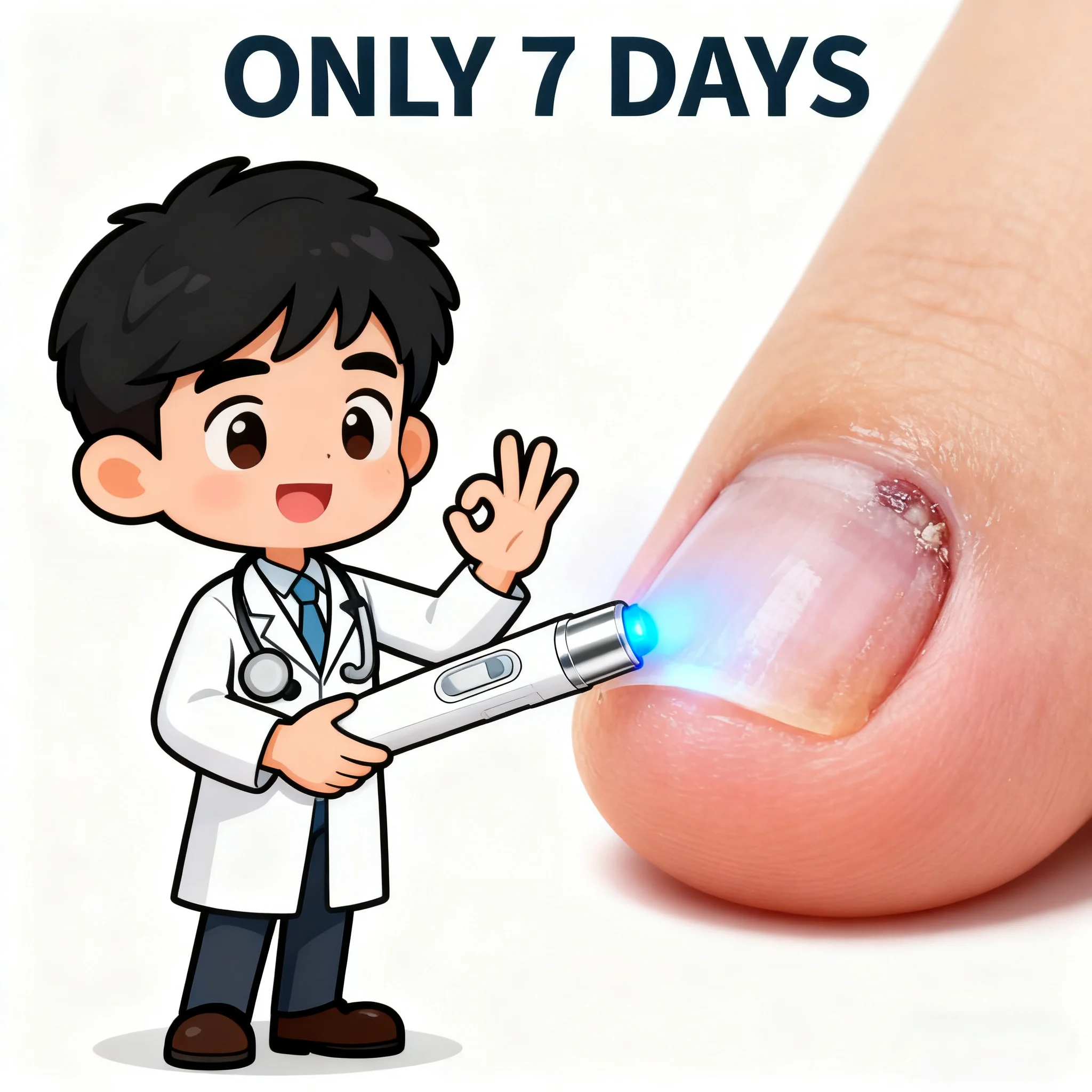 Nail Cleaning Tools, Blue Light Laser Tools Root Repair Upgraded to Second Generation 7