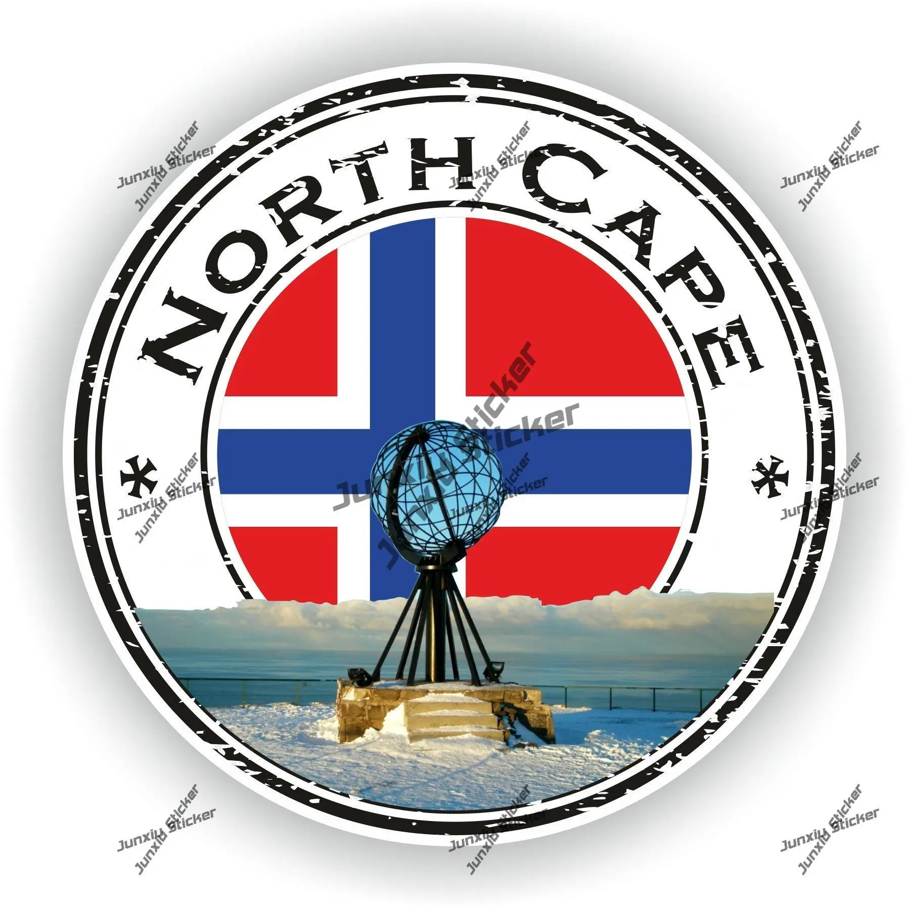 

North Cape Norway Decal Coat of Arms of Norway North Cape Roundel Flag Outline UV Protected Sticker The Whole Body Accessories