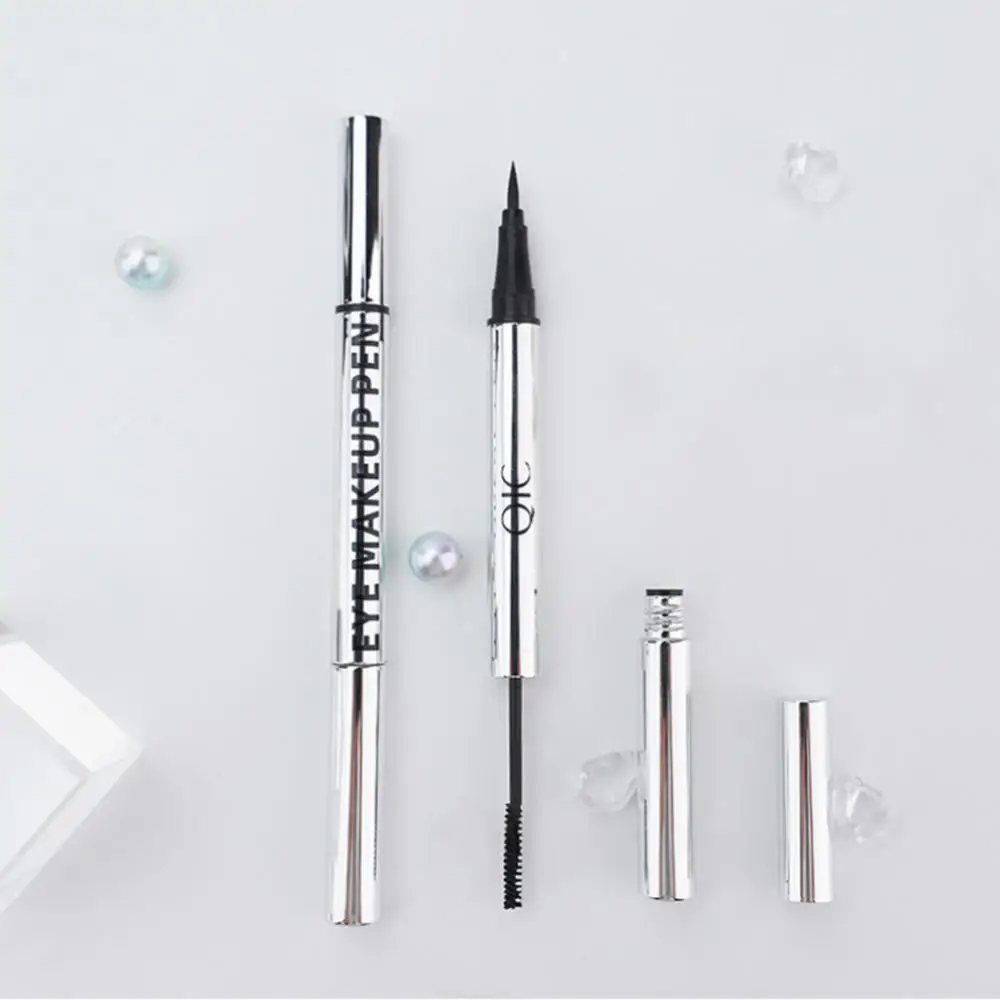 Eyeliner à double pointe et mascara pour les yeux, maquillage des yeux, imperméable, longue durée, pointe fine, cosmétiques Maquiagem, 2 en 1, nouveau, 2021, TSLM1