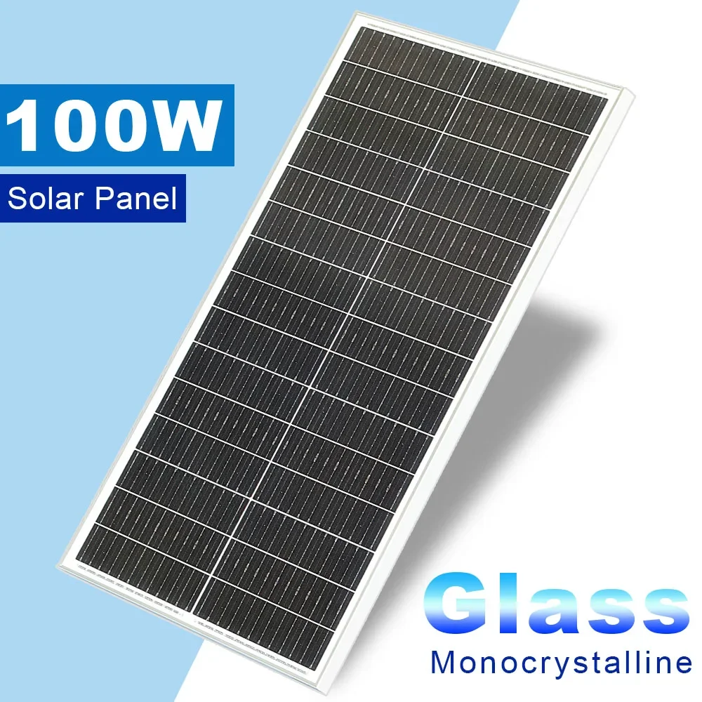 

XINPUGUANG 100W 16.5V Rigid Solar Panel Monocrystalline Silicon Waterproof for 12V Charging Ideal for Camping Home RV