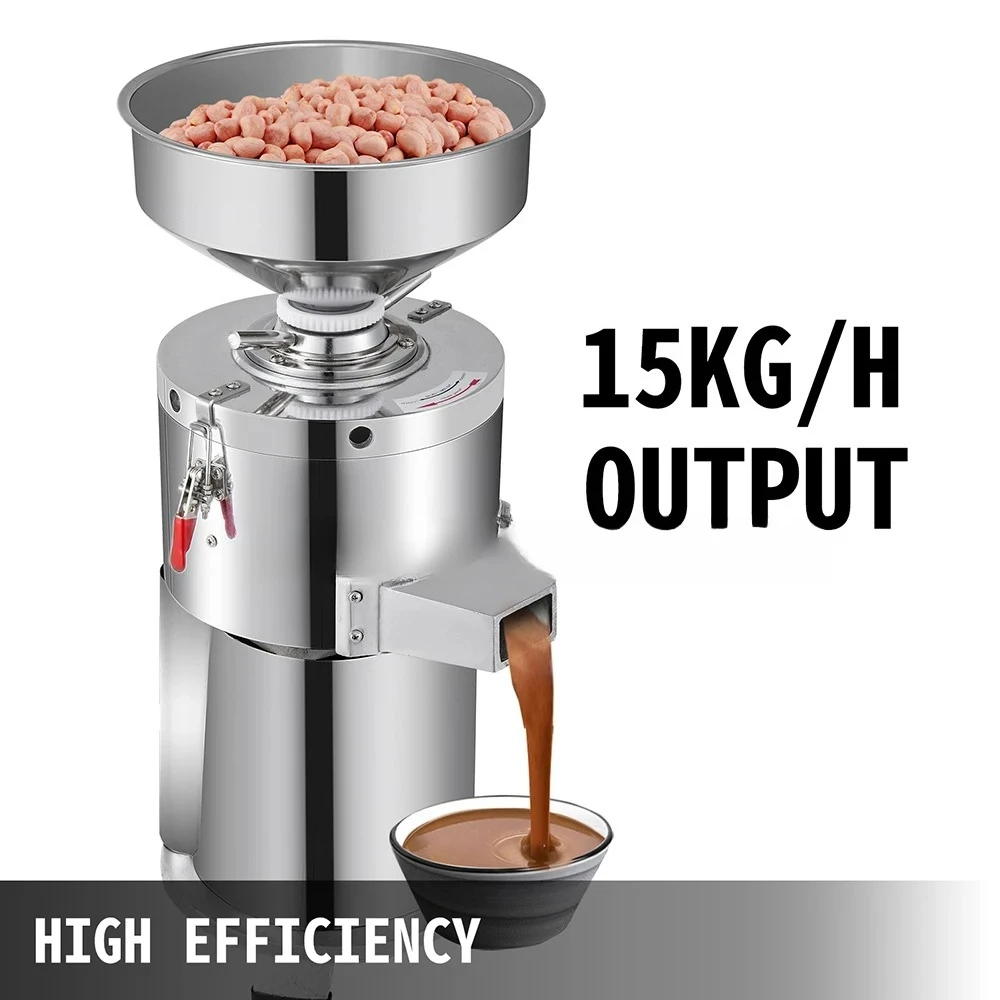 Commercial Peanut Butter Grinder Machine 15kg/h Output Electric Grain Grinder For Peanut Sesame Almond Groundnut