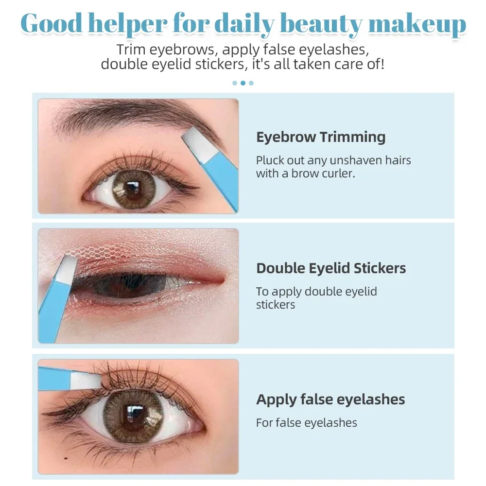 Clip per sopracciglia pinzette in acciaio inossidabile Set di riparazione per sopracciglia impermeabile spiumatrice per capelli fini epilatore Clip per sopracciglia obliqua strumenti per il trucco