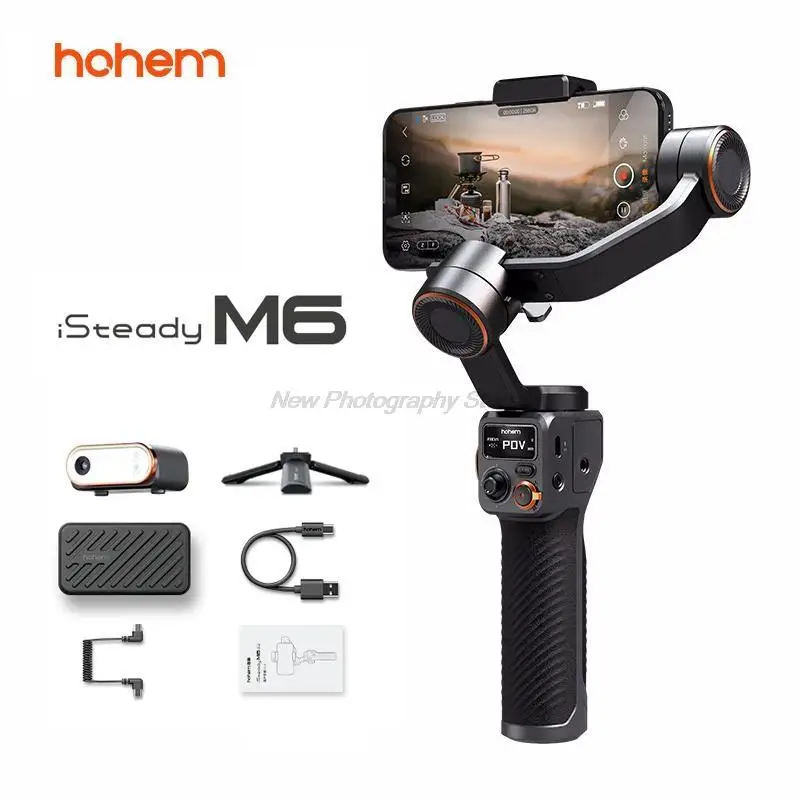 

Hohem iSteady M6 3-Axis Handheld Smartphone Gimbal Selfie Stabilizer Fill Light for iPhone Xiaomi Mobile Phone Stabilizer