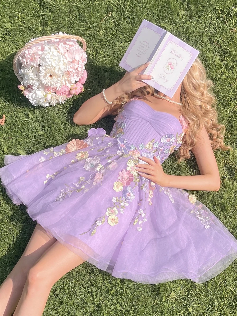 Amanda Customized Purple Lace Appliques Mini Prom Dresses Spaghetti Strap vestidos de noche Ball Gown After Party Formal Evening