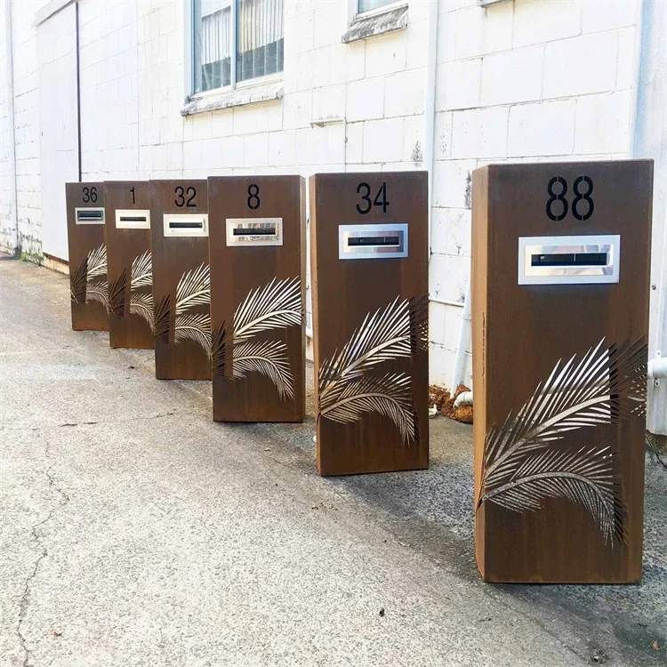 Weathering steel mailbox decoration for mailbox outdoor post office box