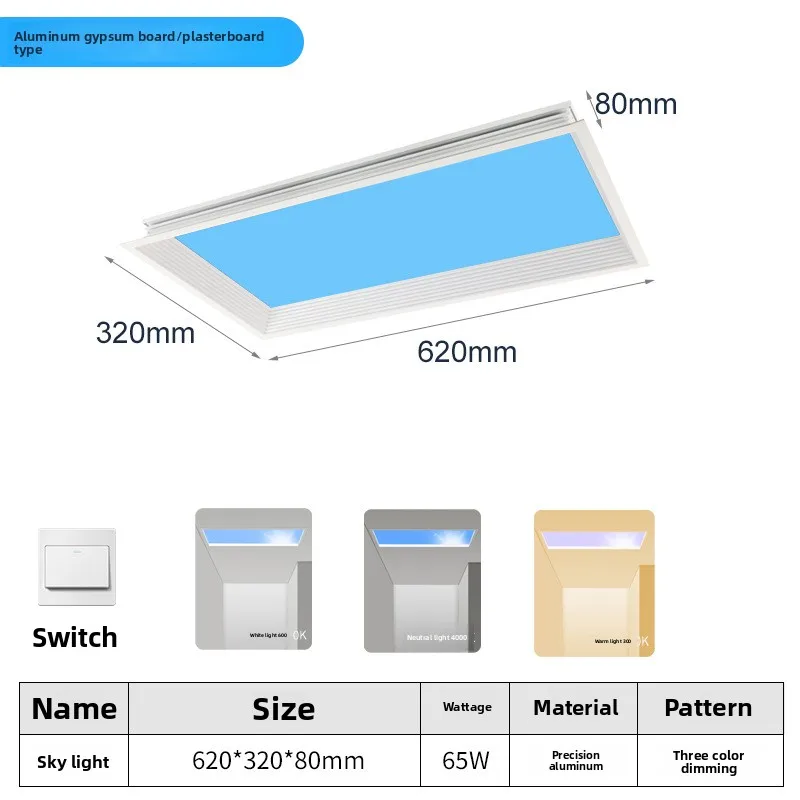 Ultradunne plafondlamp met hemelraam creëert illusie van natuurlijk licht voor slaapkamerlounge sfeerverlichting plafondlamp
