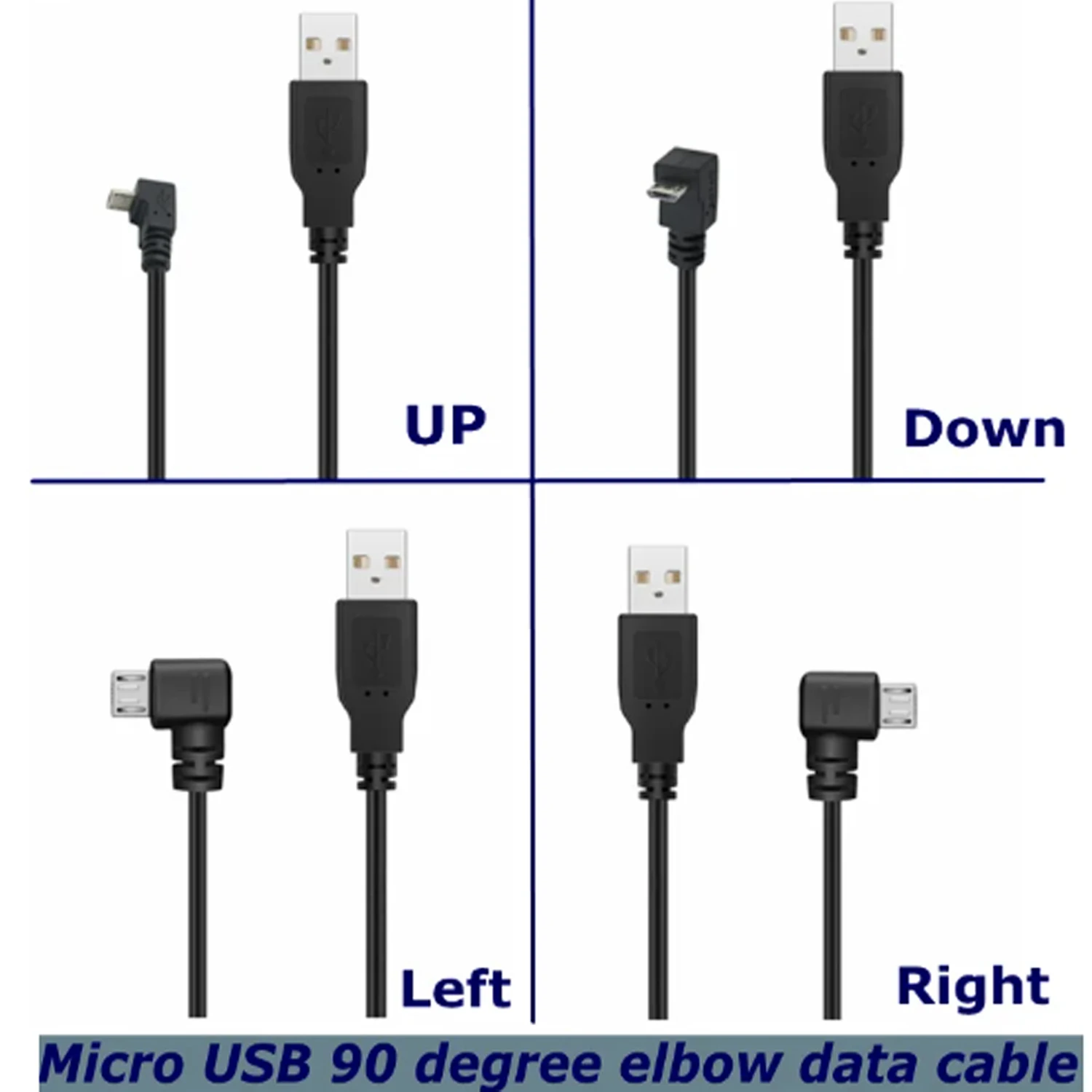 Micro USB Power Data Cable Cable,90 Degree USB A Male Right Angle to Micro USB Male Right Angle Charging and Data Sync Cable