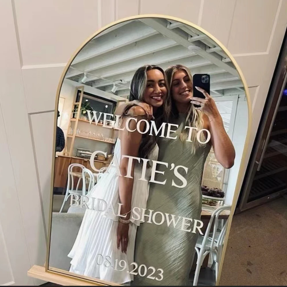 

Welcome Wedding Party Sign Vinyl Stickers Custom Name and Date Bridal Shower Decals Baptism Ceremony Decoration Arts Mural