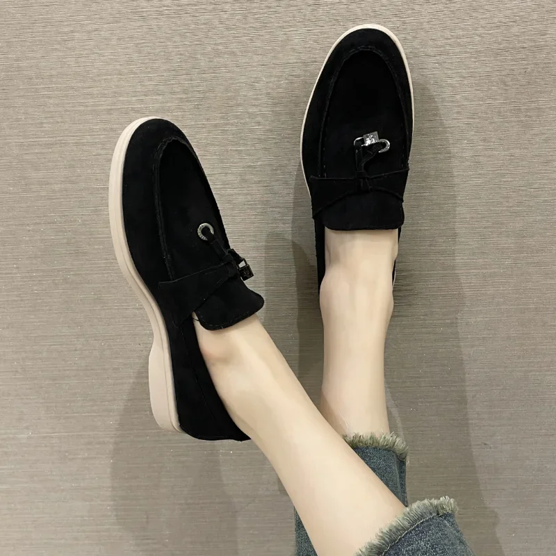 Sport Women Flats Shoes 2023 New Trend Spring Autumn Platform Suede Loafers Shoes Casual Ladies Walking Non Slip Chaussure Femme