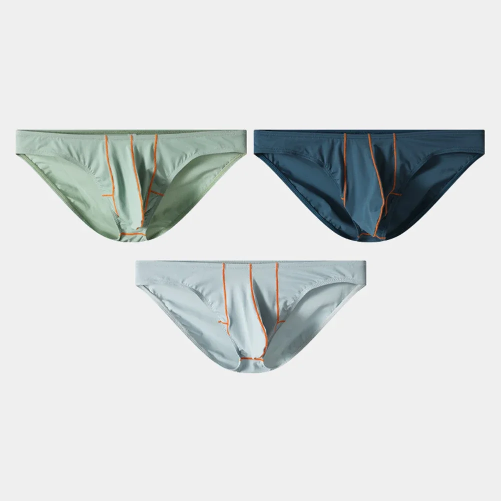 Mens Underwear Briefs Ice Silk Leisure Stretch Lingerie Sports Briefs Sexy Lines Comfortable Underpants Breathable Panties 2025