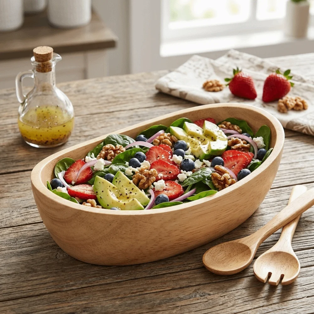 Artistic Wooden Fruit Bowl Boat Outline Smooth Snack Container Thickened Large-capacity Salad Dish Dessert Display