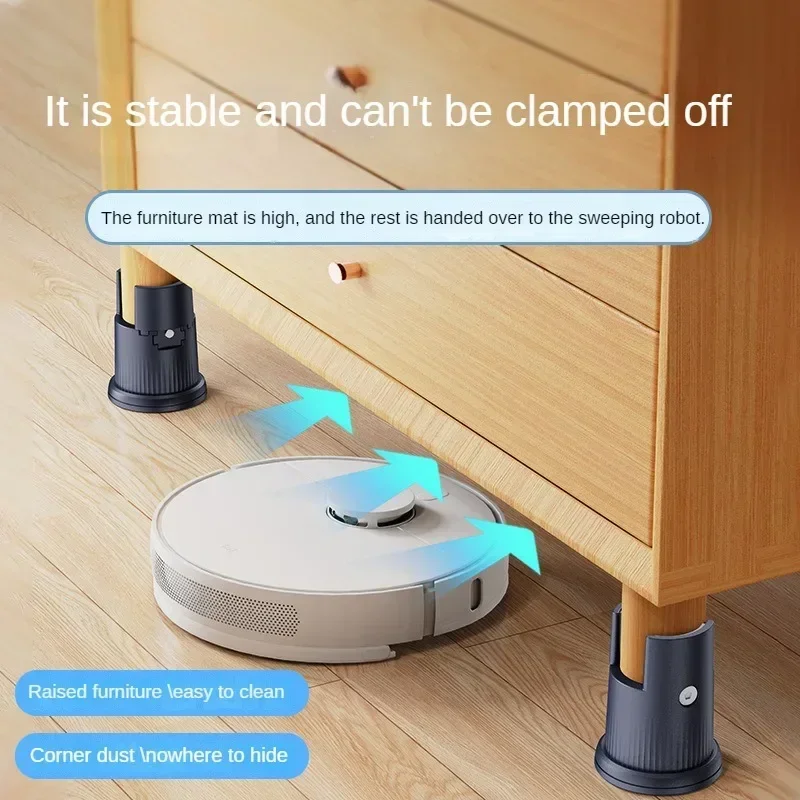 4PCS Adjustable Furniture Leg Pads Heavy Duty Square Round with Screw Clamp Sofa Table Chair Fixed Non-Slip Heightening Leg Mat image 2