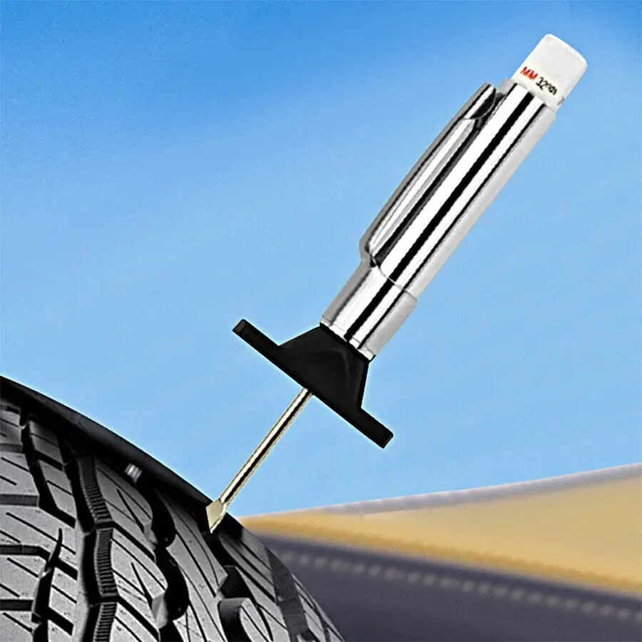 Tyre Read Depth Gauge For Car Truck Motorbike With Stainless Steel Bar Portable Measuring Tool Accurate Readings Safety Check
