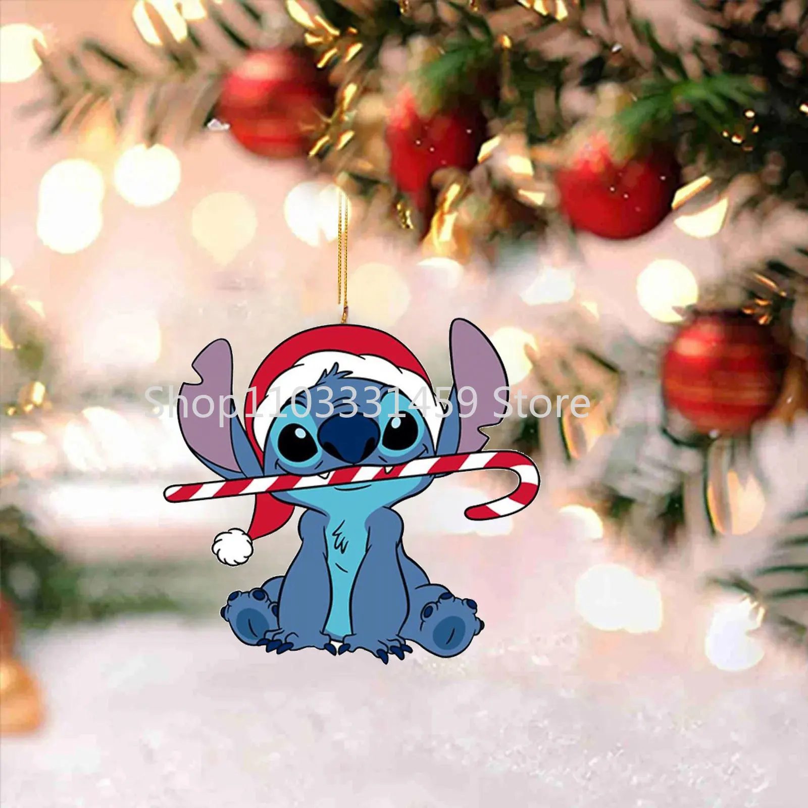 Lilo Stitch Christmas Hanging Ornament 2d Flat Acrylic Christmas Tree Pendant Crafts Car Hanging Bag Accessories Birthday Gifts